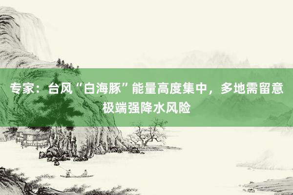 专家：台风“白海豚”能量高度集中，多地需留意极端强降水风险