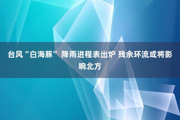 台风“白海豚” 降雨进程表出炉 残余环流或将影响北方