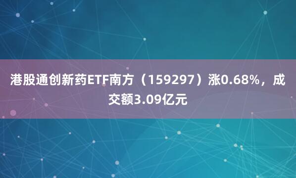 港股通创新药ETF南方（159297）涨0.68%，成交额3.09亿元