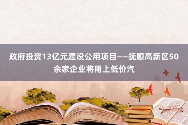 政府投资13亿元建设公用项目——抚顺高新区50余家企业将用上低价汽