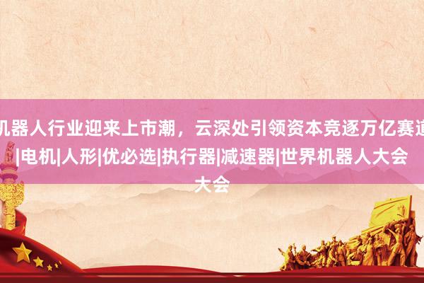 机器人行业迎来上市潮，云深处引领资本竞逐万亿赛道|电机|人形|优必选|执行器|减速器|世界机器人大会
