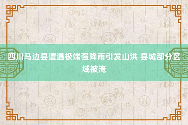 四川马边县遭遇极端强降雨引发山洪 县城部分区域被淹