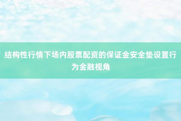 结构性行情下场内股票配资的保证金安全垫设置行为金融视角