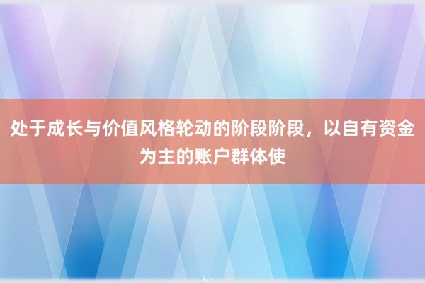 处于成长与价值风格轮动的阶段阶段，以自有资金为主的账户群体使