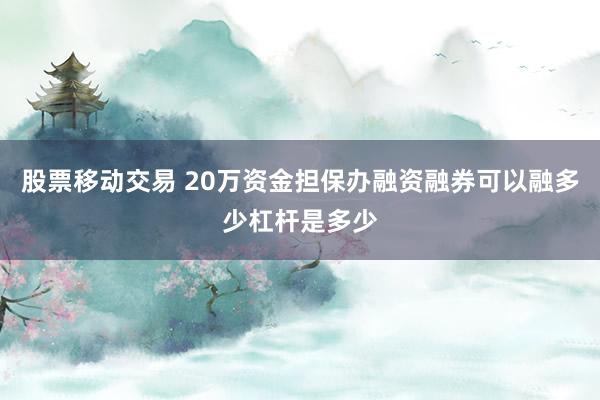 股票移动交易 20万资金担保办融资融券可以融多少杠杆是多少