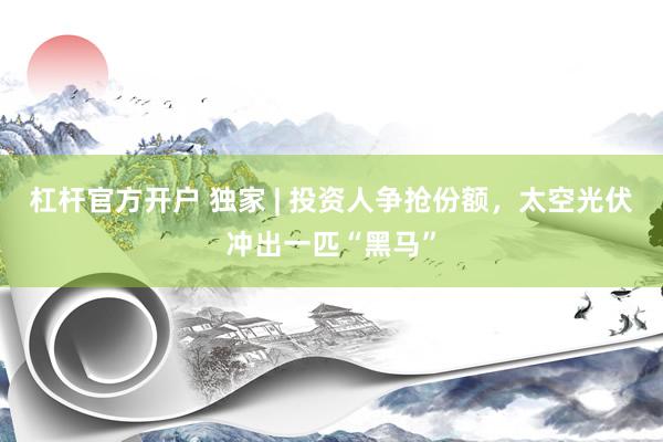 杠杆官方开户 独家 | 投资人争抢份额，太空光伏冲出一匹“黑马”