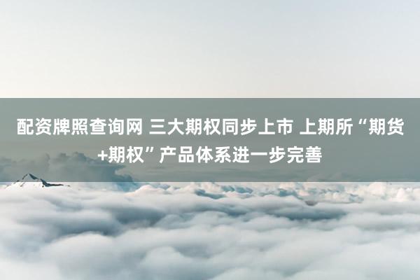 配资牌照查询网 三大期权同步上市 上期所“期货+期权”产品体系进一步完善