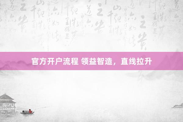 官方开户流程 领益智造，直线拉升