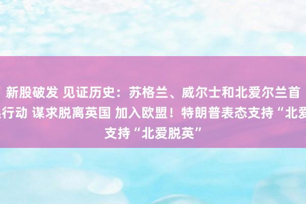 新股破发 见证历史：苏格兰、威尔士和北爱尔兰首次一起行动 谋求脱离英国 加入欧盟！特朗普表态支持“北爱脱英”