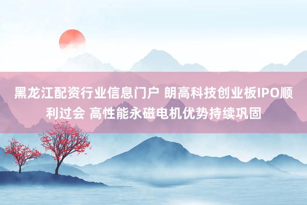 黑龙江配资行业信息门户 朗高科技创业板IPO顺利过会 高性能永磁电机优势持续巩固