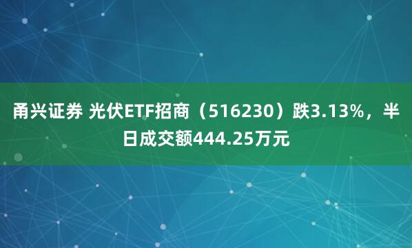 甬兴证券 光伏ETF招商（516230）跌3.13%，半日成交额444.25万元